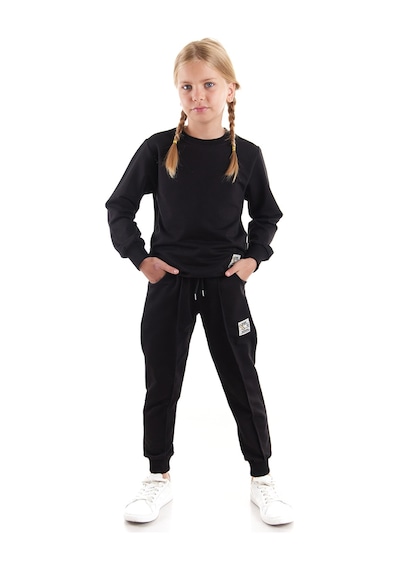 Ahengim Kız Çocuk Back To School Pamuklu Trend Eşofman Takımı Ak2529 Siyah