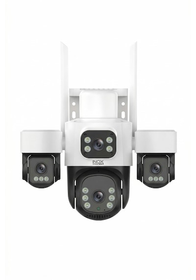 Inox X114 4 Lens 12mp Dış Mekan Wi-fi Güvenlik Kamerası Ip66 Su Geçirmez Renkli Gece Görüşlü Ptz
