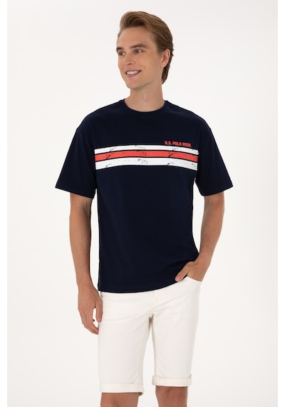 U.S. Polo Assn. Erkek Comfort Fit Bisiklet Yaka Lacivert Tişört 50306912-VR033