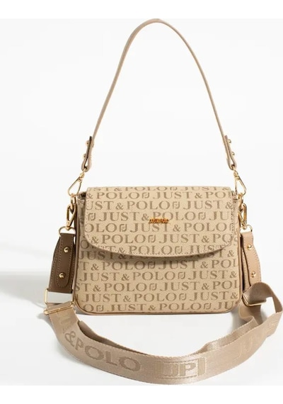 Just Polo Kadın Su Geçirmez Ayarlanabilir Askılı Lüks El & Omuz Çantası Shoulder Bag Ebat: 25 X 15 Cm Vizon 86484580