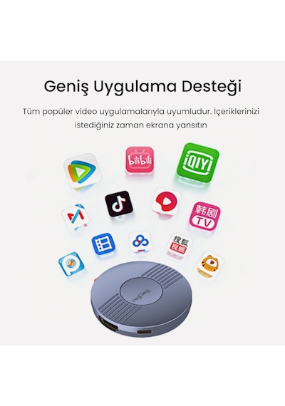 Veggieg 1080p 60hz Kablosuz Hdmı Görüntü Ve Ses Aktarıcı Telefon Tv Yansıtma Cihazı 2.4ghz & 5ghz Wireless Display Adaptör