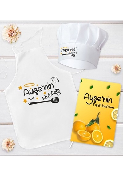 Kişiye Özel Mutfak Önlüğü Aşçı Şapkası Ve Tarif Defteri Hediye Se (539361806)