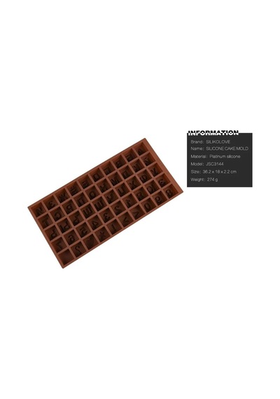 Silikon Rusça Alfabe Ve Rakam Çikolata Kek Ve Muffin Kalıbı Kahverengi