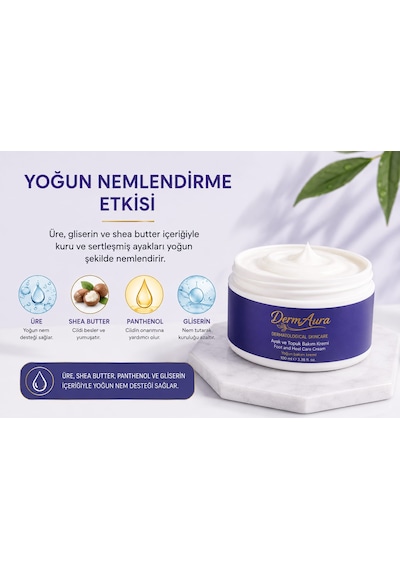 Dermaura Urealı Yoğun Nemlendirici Ayak Ve Topuk Bakım Kremi 100 Ml
