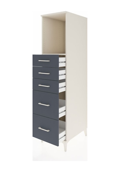 Kronos Dolap Tek Raflı 5 Çekmeceli 44x59x182 Aytaşı-antrasit Aytaşı