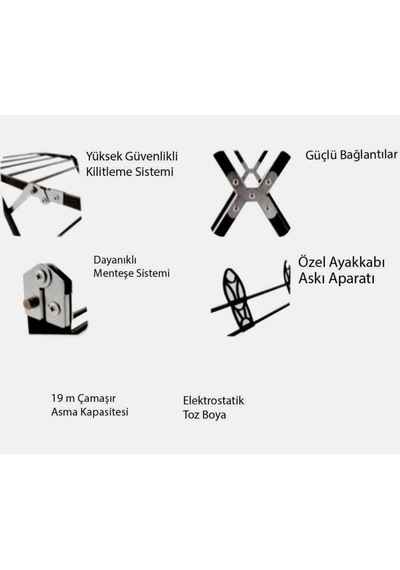 Sağlam Kırılmaz Çamaşır & Elbise Kurutmalık, Askılık, Laundry Drying, Zırhlı Çok Renkli