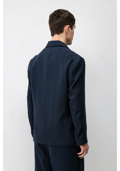 Antioch Modal Karışımlı Relaxed Fit Erkek Blazer Ceket Lacivert