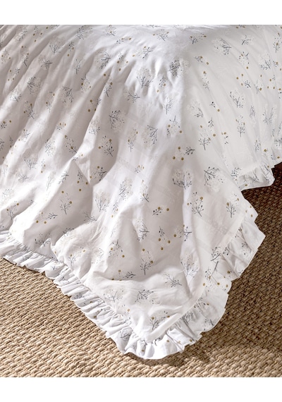 Madame Coco Jules Çift Kişilik %100 Pamuk Fırfırlı Nevresim Takımı - Beyaz 8684427122624 Beyaz