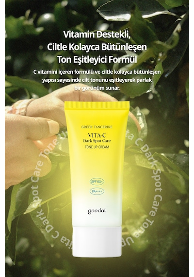 Ton Eşitleyici Leke Karşıtı Güneş Kremi Goodal Green Tangerine Vita C Dark Spot Tone Up Cream Spf50+