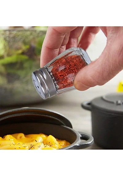 Yuvarlak Kapaklı Cam 2'li Tuzluk 20ml Mini Tek Kişilik Tuzluk-karabiberlik Seti Cam Gümüş Diğer