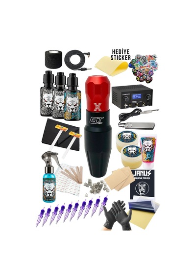 Ava Gt-xs Pen Red Dövme Makinesi Seti Yeni Başlayanlar İçin Profesyonel Tattoo Seti