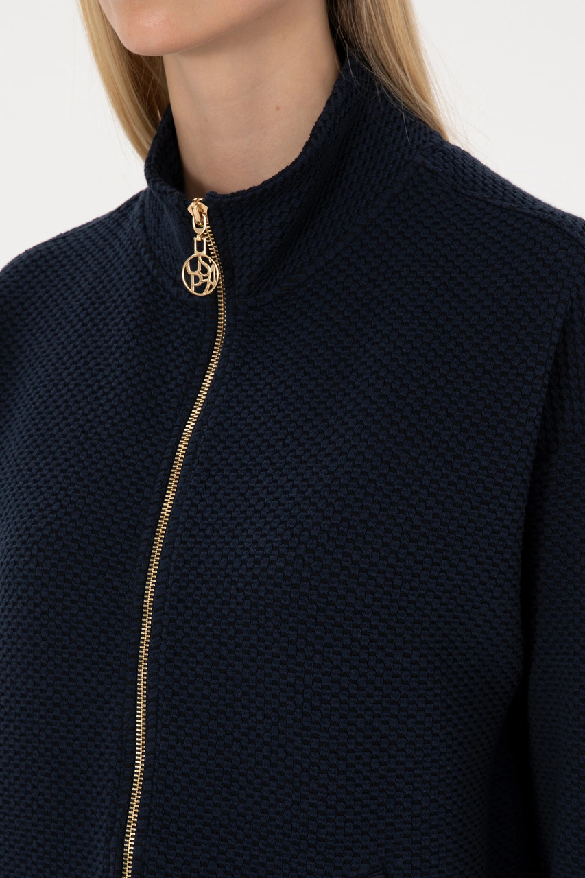 U.S. Polo Assn. Kadın Lacivert Fermuarlı Dik Yaka Sweatshirt 50314173-VR033