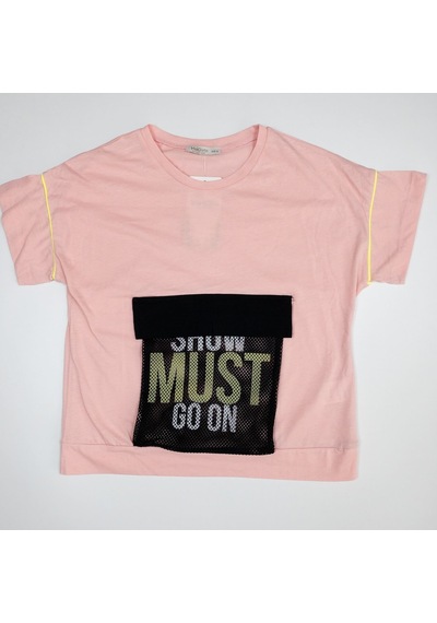 Via Girls Show Must Go On Baskılı Toz Pembe Takım Açık Pembe
