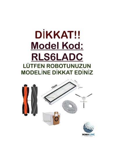 Dreame L10s Ultra Robot Süpürge Uyumlu Yedek Kauçuk Ve Kıl Fırça, Toz Torbası, Hepa Filtre-12 Parça