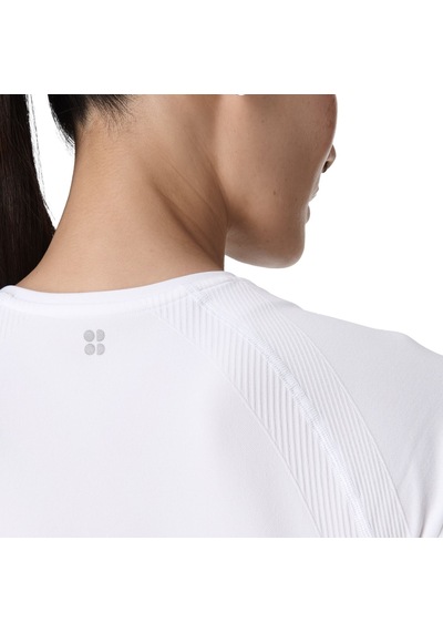 Sweaty Betty Sweaty Betty Athlete Crop Seamless Workout Kadın Beyaz Tişört 100 Beyaz