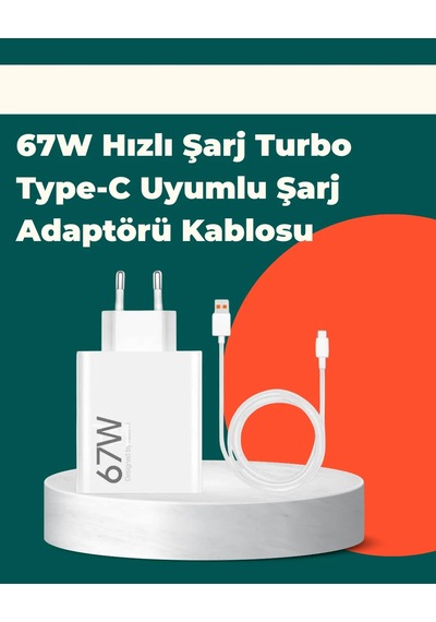 Güvenli Ve Hızlı Şarj İçin 67w Turbo Adaptör Type-c Kablo İle Diğer