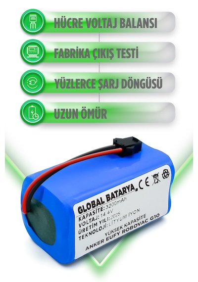 Anker Eufy Robovac G10 Hybrid Uyumlu Batarya 3200mah