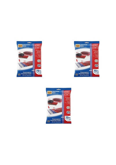 Magic Saver Bag Vakumlu Giyisi Yastık Yorgan Saklama Torbası Poşeti Hurç - Xxl - 80x110 Cm. - 3 Adet