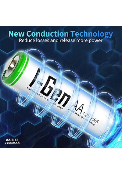 B138 2 Adet Aa 2700 Mah Şarj Edilebilir Kalem Pil 1.2v Ni-mh Şarjlı Pil