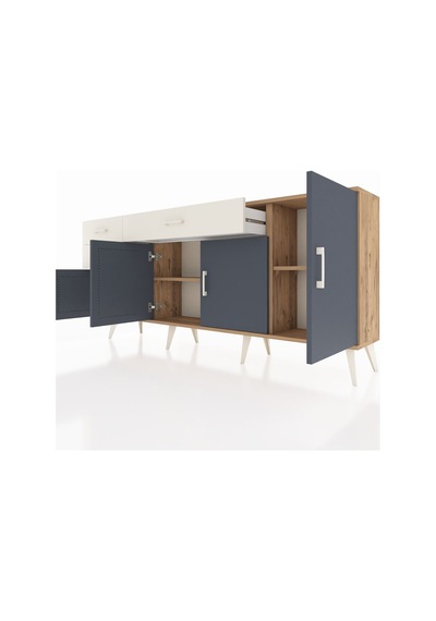 Arges Konsol 3 Raflı 3 Çekmeceli 4 Kapaklı 176x30x83 Çam-antrasit/aytaşı Antrasit/aytaşı Arges Konsol 3 Raflı 3 Çekmeceli 4 Kapaklı 176x30x83 Çam-antrasit/aytaşı Antrasit/aytaşı