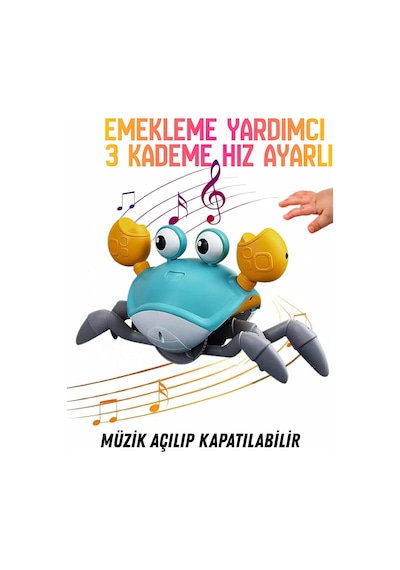 Giffy/oyuncak Emeklemeye Yardımcı 3 Kademeli Hız Kapatıp Açılabilen Müzikli Sensörlü Dahili Şar