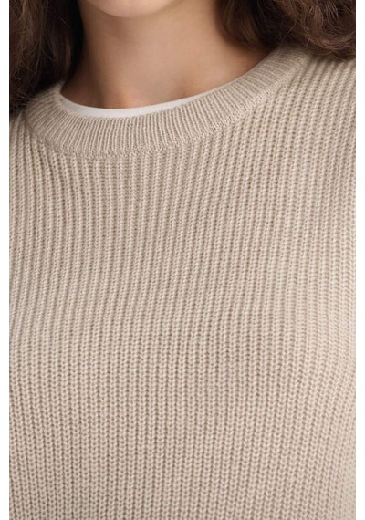 Defacto Oversize Geniş Kalıp Bisiklet Yaka Yelek S0375az25wnbg644 Bej