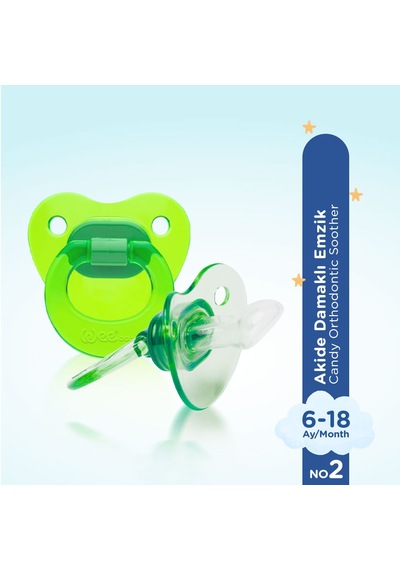 Wee Baby Akide Damaklı Emzik No:2 Yeşil 6-18 Ay