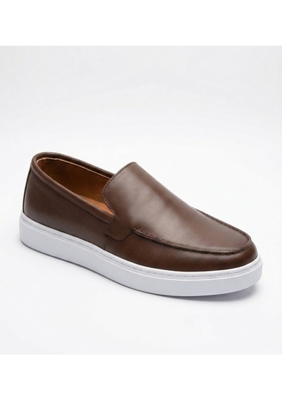 Growish Gr0318 Hakiki Deri Beyaz Eva Taban Günlük Kullanım Yüksek Taban Kahverengi Loafer Casual Ayakkabı Growish Gr0318 Hakiki Deri Beyaz Eva Taban Günlük Kullanım Yüksek Taban Kahverengi Loafer Casual Ayakkabı