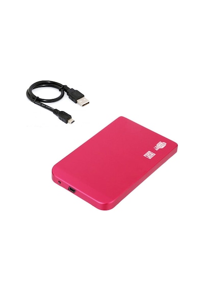 Wozlo 2.5 Sata Harddisk Kutusu - Ultra Slim Alüminyum Gövde Hdd Kutu - Vidasız Montaj - Pembe