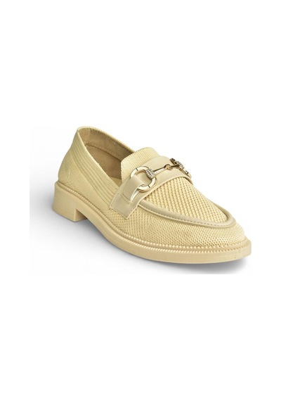 Fox Shoes Y330722104 Bej Triko Kumaş Toka Detaylı Günlük Kadın Ayakkabı Bej