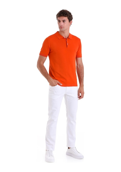 Hatemoğlu Turuncu Comfort Fit Düz Polo Yaka Rayon Triko Tişört Turuncu Hatemoğlu Turuncu Comfort Fit Düz Polo Yaka Rayon Triko Tişört Turuncu