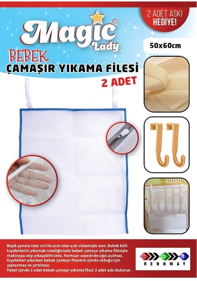 Bebek Çamaşır Filesi 2li Set Beyaz