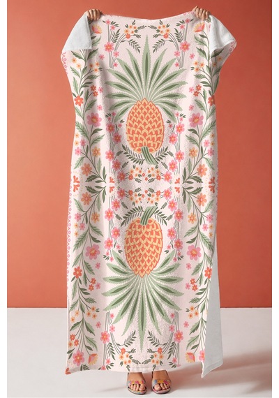 Ananas Çiçekli Tropikal Plaj Havlusu-bohem Pastel Pembe Marine Havuz Deniz Hızlı Kuruyan Örtü Havlu Serin Rüyası