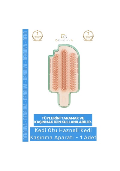 Keditarama Kedi Otu Hazneli Duvar Tipi Masaj Fırçası Tüy Temizleme Kendi Kendine Kaşınma Tarama Apa
