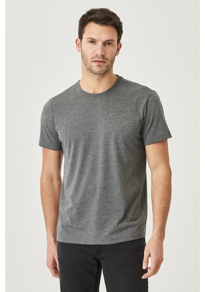 Ac&Co / Altınyıldız Classics 554388800 Slim Fit Bisiklet Yaka Düz Erkek Tişört 2'li Gri