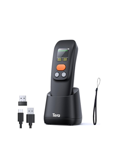 1600 Kablosuz 1d 2d Qr Barkod Okuyucu Ergonomik El Tipi 3in1 Bluetooth, 2.4g Kablosuz, Usb Süper Kod Çözme Cmos Sensörlü Tarayıcı