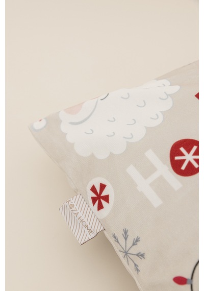 Charm Noel Temalı Özel Renkli Baskılı Bej Kırlent 43x43 35265a Bej