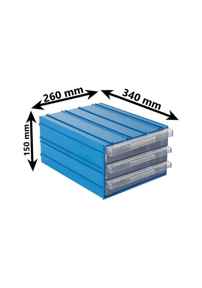 Sembol 515 Plastik Üç Çekmeceli Kutu 340x260x150mm 6 Adet