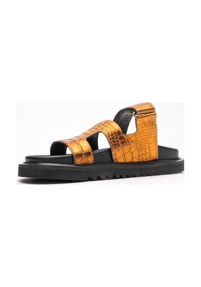 Luvishoes Luvi Shoes Loana Bakır Baskı Hakiki Deri Kadın Terlik Bakır