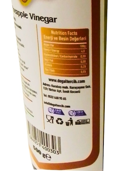 Doğaltercih Doağltercih İçilebilir Doğal Fermantasyon Ananas Sirkesi 500 Ml
