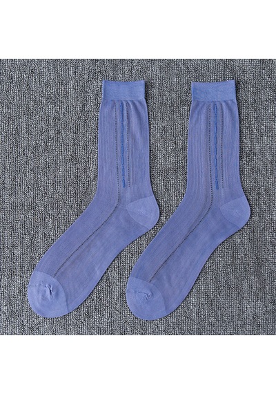 Dachuang İnsanın İnce Jakar Buzağı Çorapları Ter Emme Alışveriş Kampı Yürüyüşü İçin Orta Kalf Çorapları Light Blue, One Size