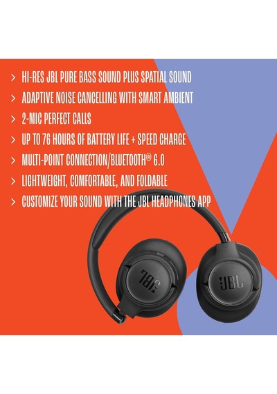 Tune 780 Btnc Kulaklık, Aktif Gürültü Engelleme, Ct, Kulak Üstü, Mavi