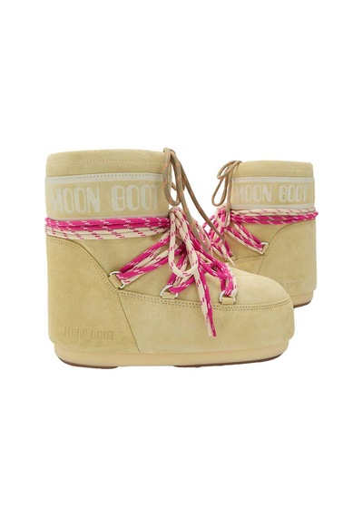 B021 Light Yellow Bot Kadın 80d1409670 Moon Boot Icon Low Suede Laces 36-41 Sarı
