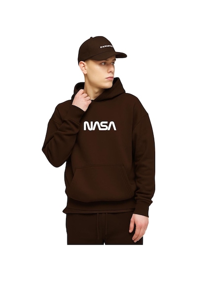 Benroma 3 İplik Penye Nasa Baskılı Sweatshırt Kahverengi