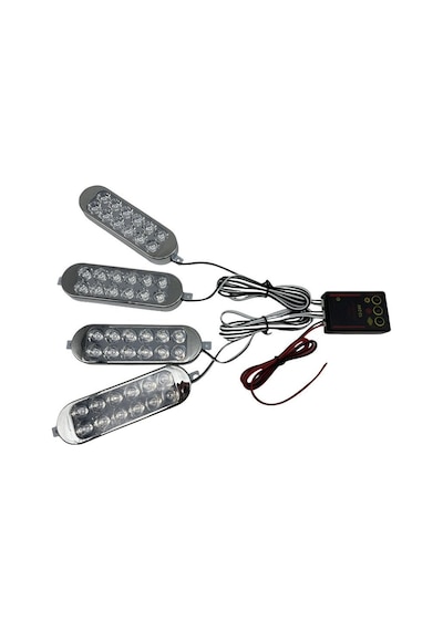 Çakar Lamba 4'lü Set Kumandalı Kırmızı-mavi 12-50v / Lapa213
