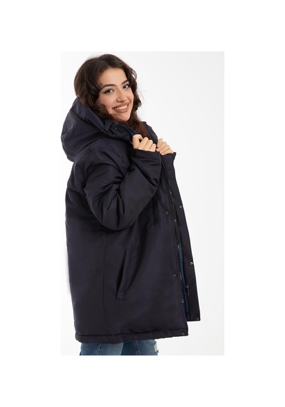Spor Kadın Polarlı Su Ve Rüzgar Geçirmez Kapüşonlu Kışlık Mont & Kaban & Parka-201 Taş