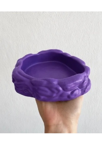 Eko Form Model Beton Kedi Köpek Mama Ve Su Kabı 16cm 16cm 5.5cm - Mor