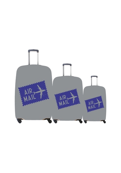 My Saraciye My 24 Air Mail Valiz Kılıfı / Bavul Koruyucu Örtüsü Büyük, Orta, Kabin Boy Set Gri
