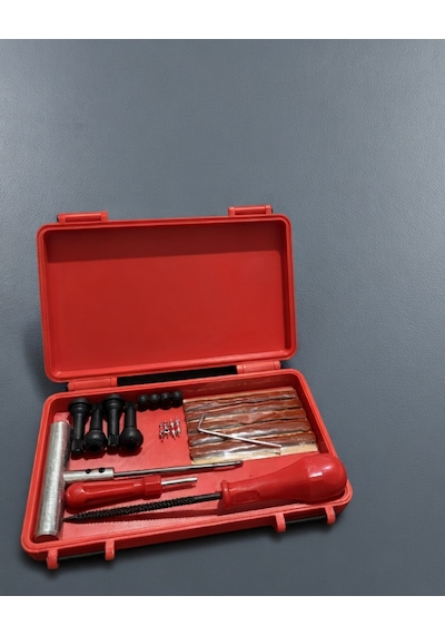 Profesyonel Metal Saplı Fitil Atma Seti - Lastik Tamir Kiti - Taşıma Kutulu Çantalı