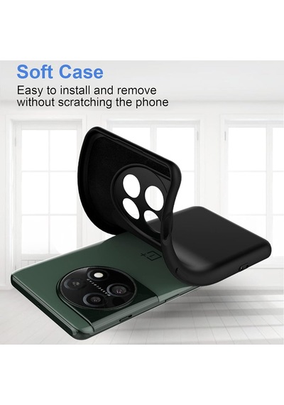 Caseonn Oneplus 11 Kılıf Kamera Korumalı Mikrofiber Astarlı Lansman Siyah